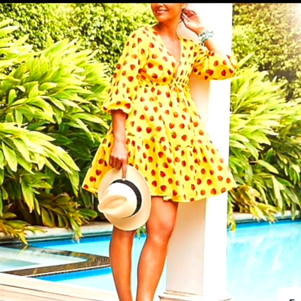 Edie Parker x J Crew Strawberry 🍓 Cover-Up Dress
